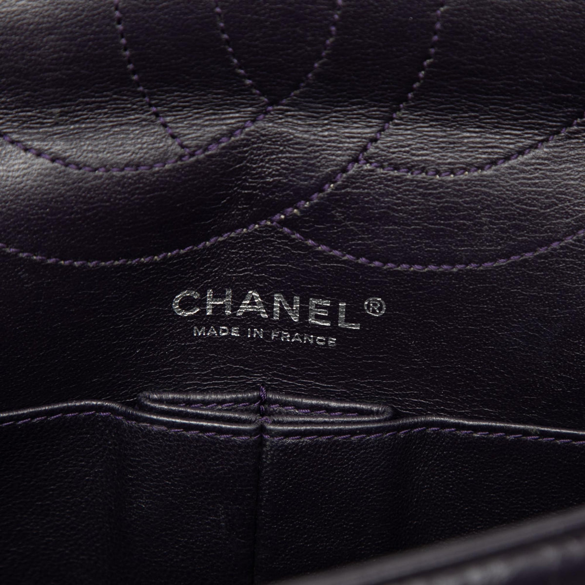 Chanel Quilted Aged Calfskin Reissue 2.55 Double Flap 227 Shoulder Bag - Purple