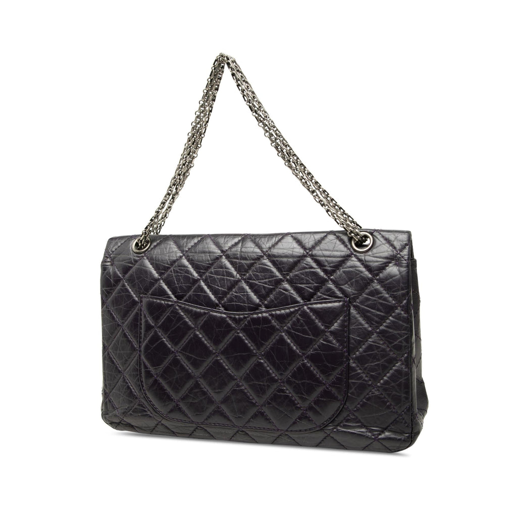 Chanel Quilted Aged Calfskin Reissue 2.55 Double Flap 227 Shoulder Bag - Purple