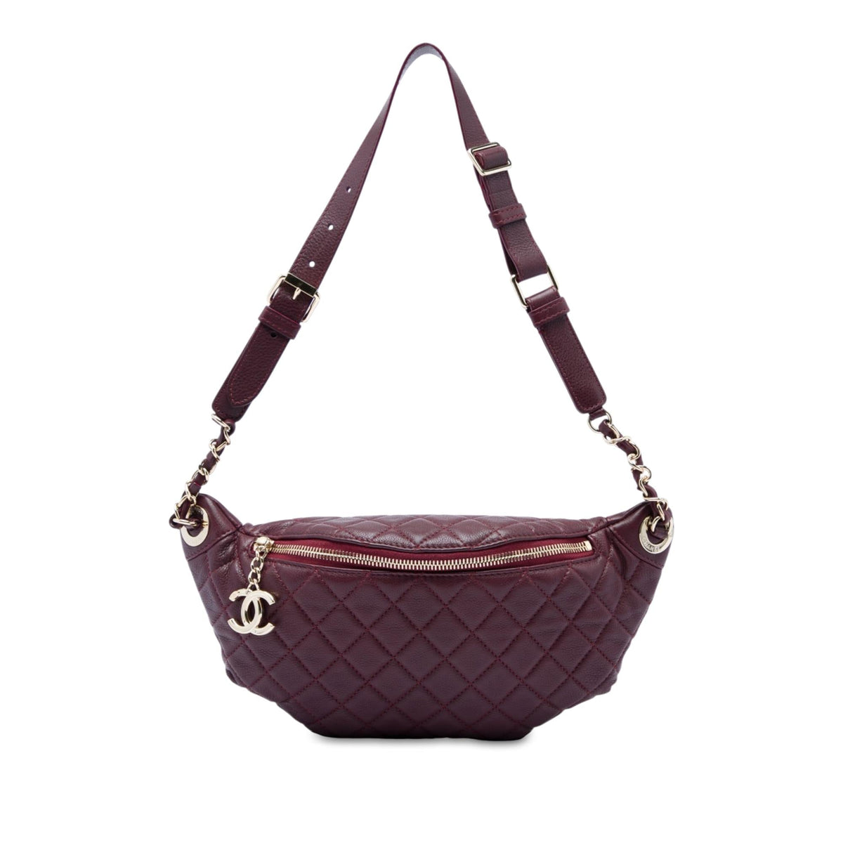 Chanel Quilted Calfskin Banane Waist Bag - Red