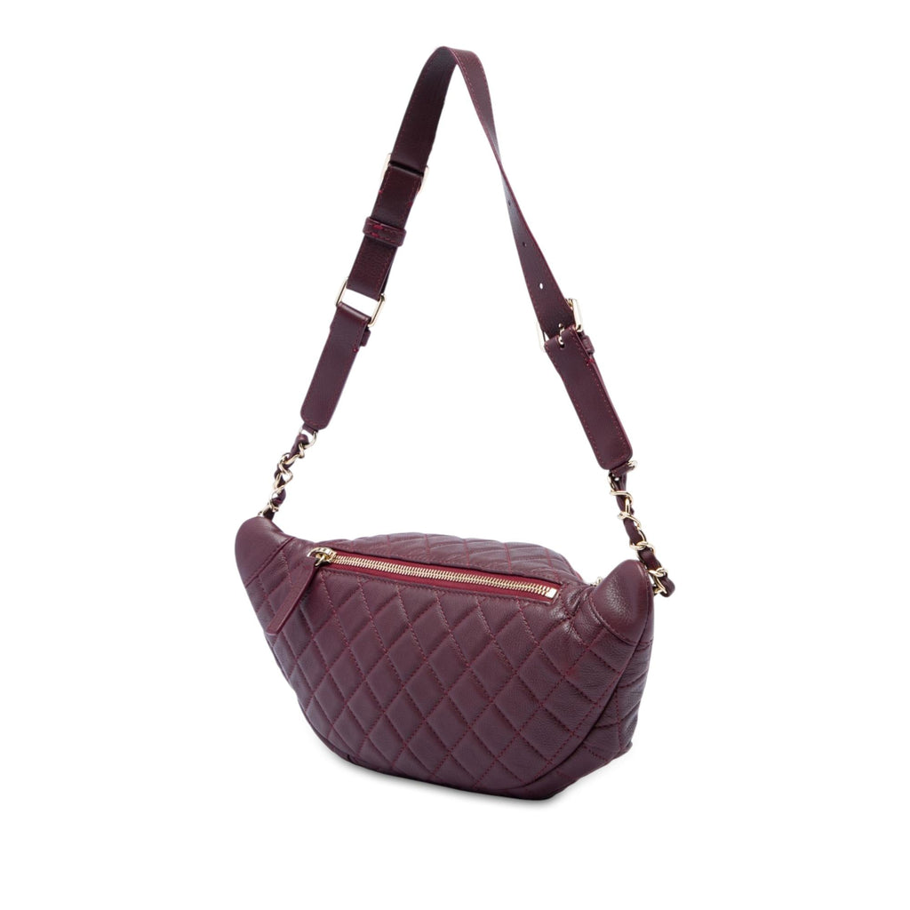 Chanel Quilted Calfskin Banane Waist Bag - Red