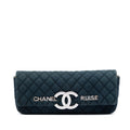 Chanel Quilted Canvas CC Cruise East West Flap Clutch - Blue