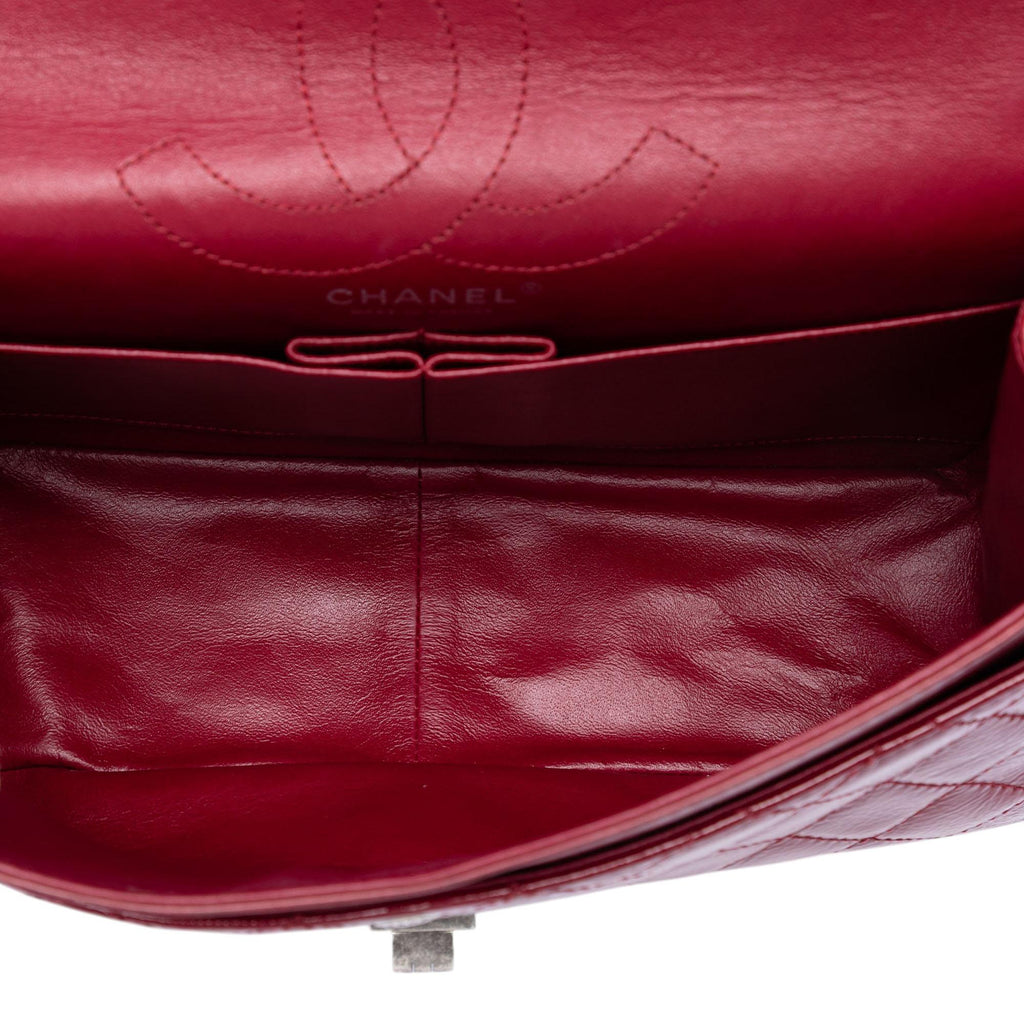 Chanel Quilted Crinkled Patent Reissue 2.55 Double Flap 226 Shoulder Bag - Red