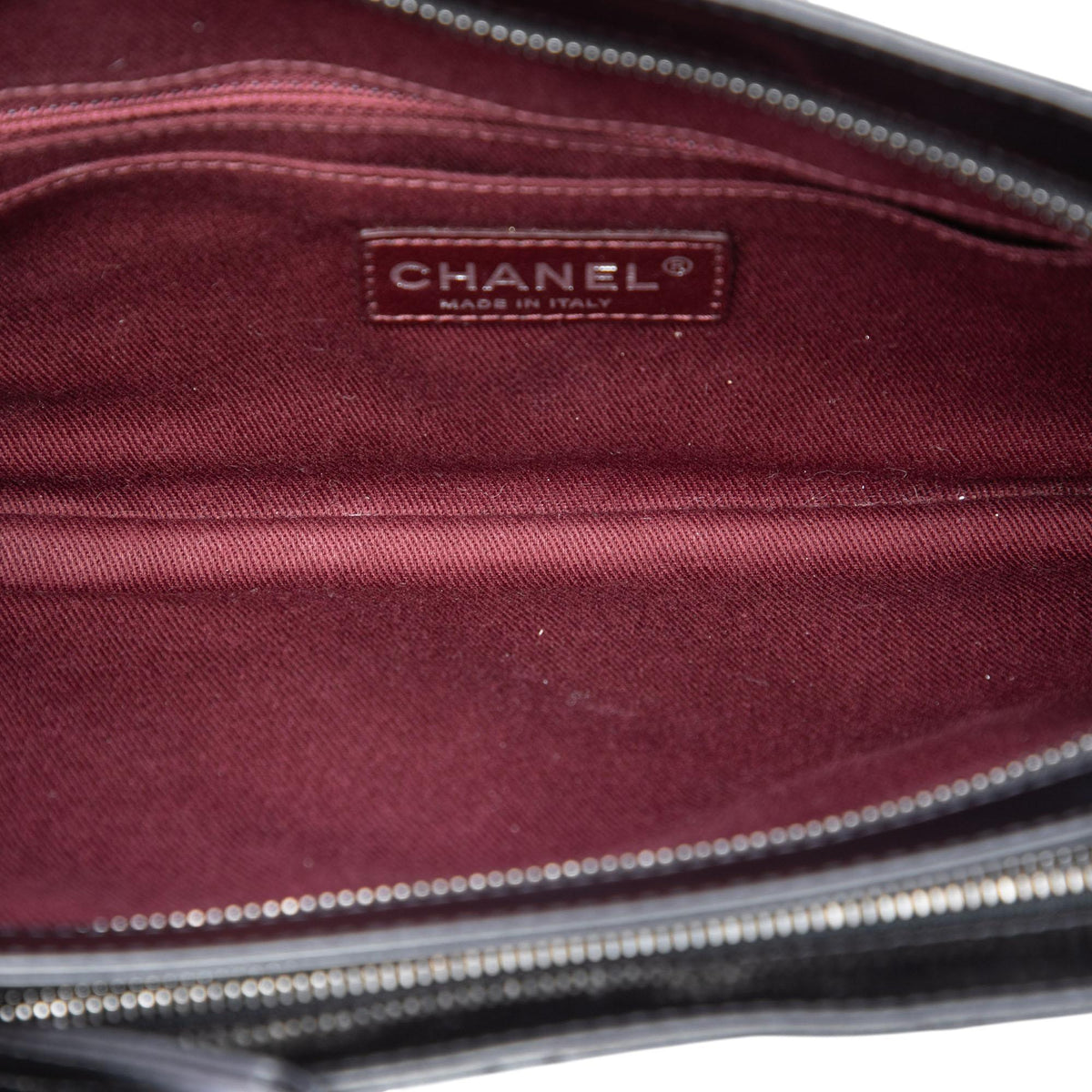 Chanel Quilted Glazed Calfskin Coco Pleats Chain Clutch - Black