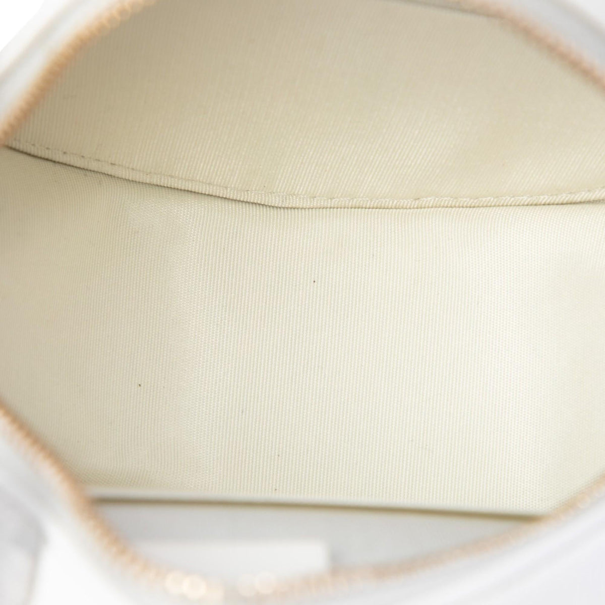 Chanel Quilted Goatskin 19 Round Clutch With Chain - White