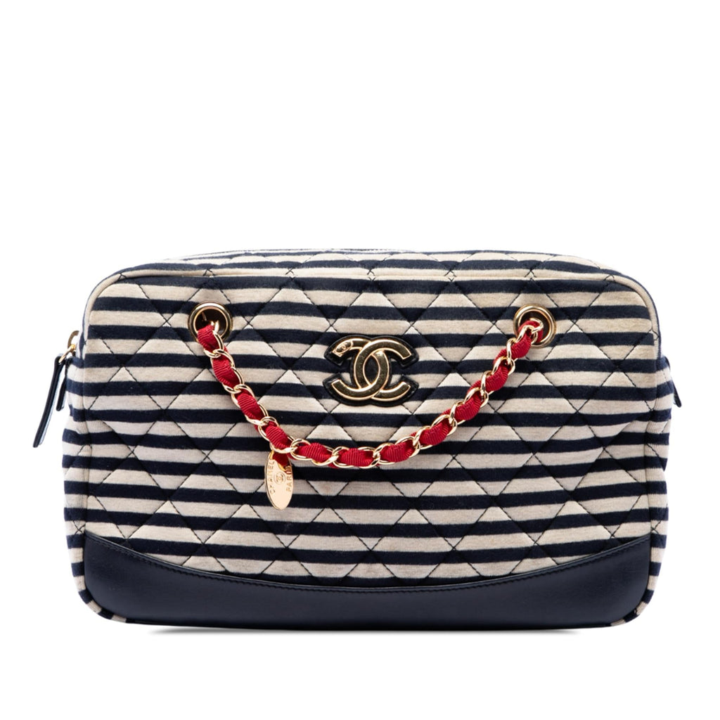 Chanel Quilted Jersey and Lambskin Coco Sailor Camera Bag - Black