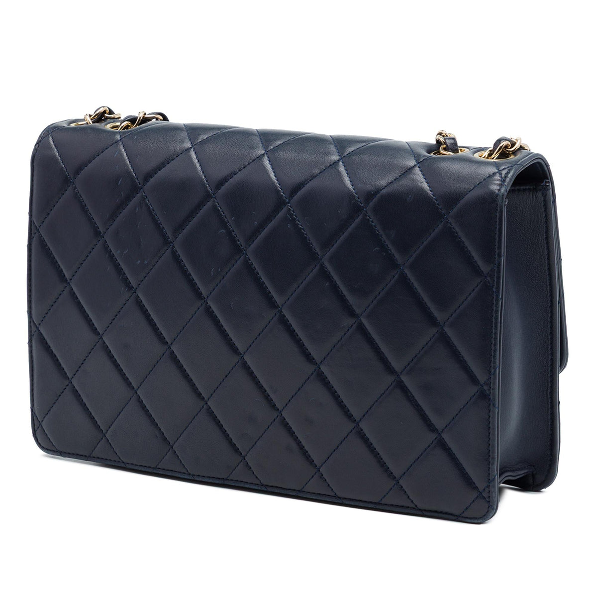 Chanel Quilted Lambskin Golden Class Flap Shoulder Bag - Blue