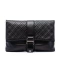 Chanel Quilted Lambskin Grip Clutch - Black