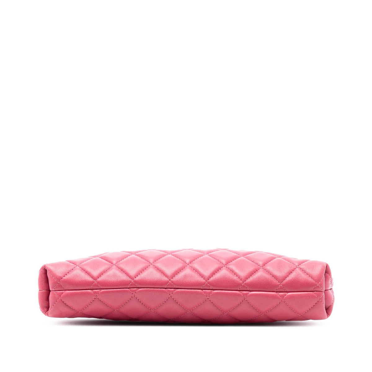 Chanel Quilted Lambskin Kiss Lock Clutch - Pink