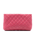Chanel Quilted Lambskin Kiss Lock Clutch - Pink