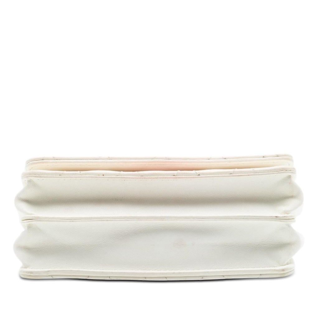 Chanel Quilted Lambskin Romance Wallet on Chain - White
