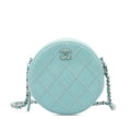 Chanel Quilted Lambskin Ultimate Stitch Round Clutch With Chain - Blue