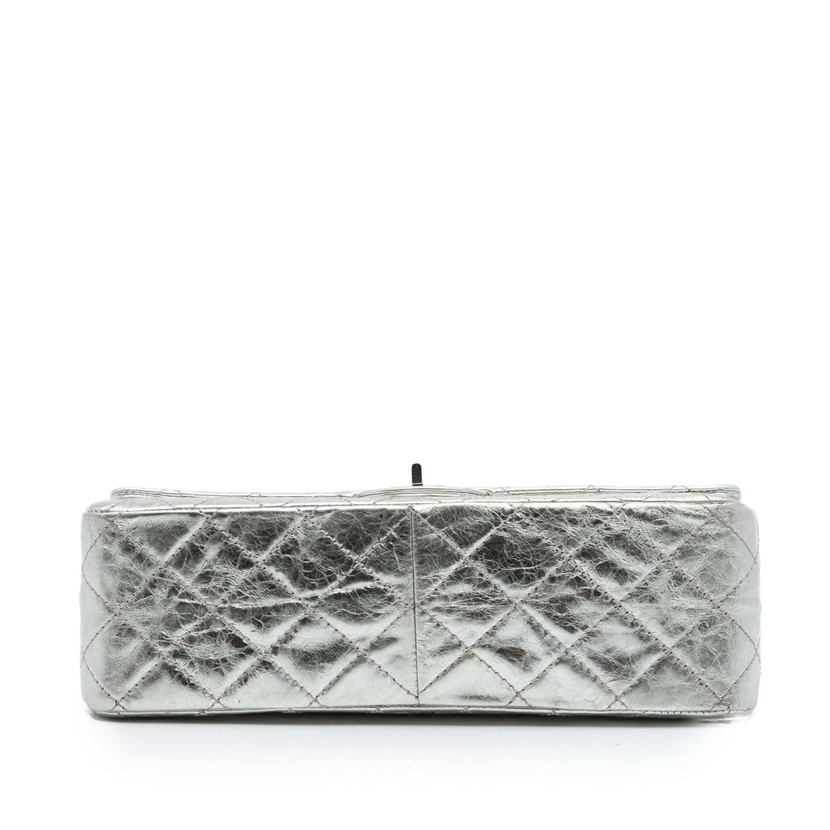Chanel Quilted Metallic Aged Calfskin Reissue 2.55 Double Flap 226 Shoulder Bag - Silver