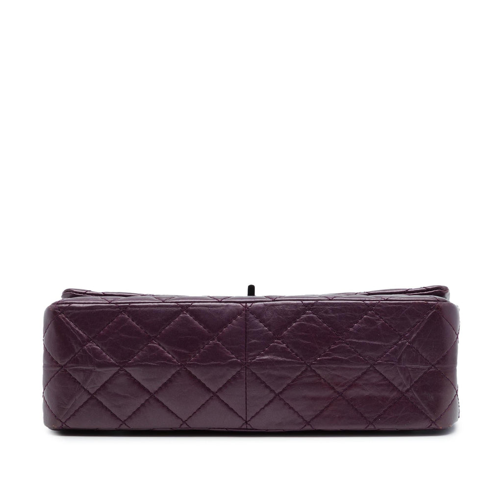 Chanel Quilted Metallic Aged Calfskin Reissue 2.55 Double Flap 226 Shoulder Bag - Purple