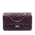 Chanel Quilted Metallic Aged Calfskin Reissue 2.55 Double Flap 226 Shoulder Bag - Purple