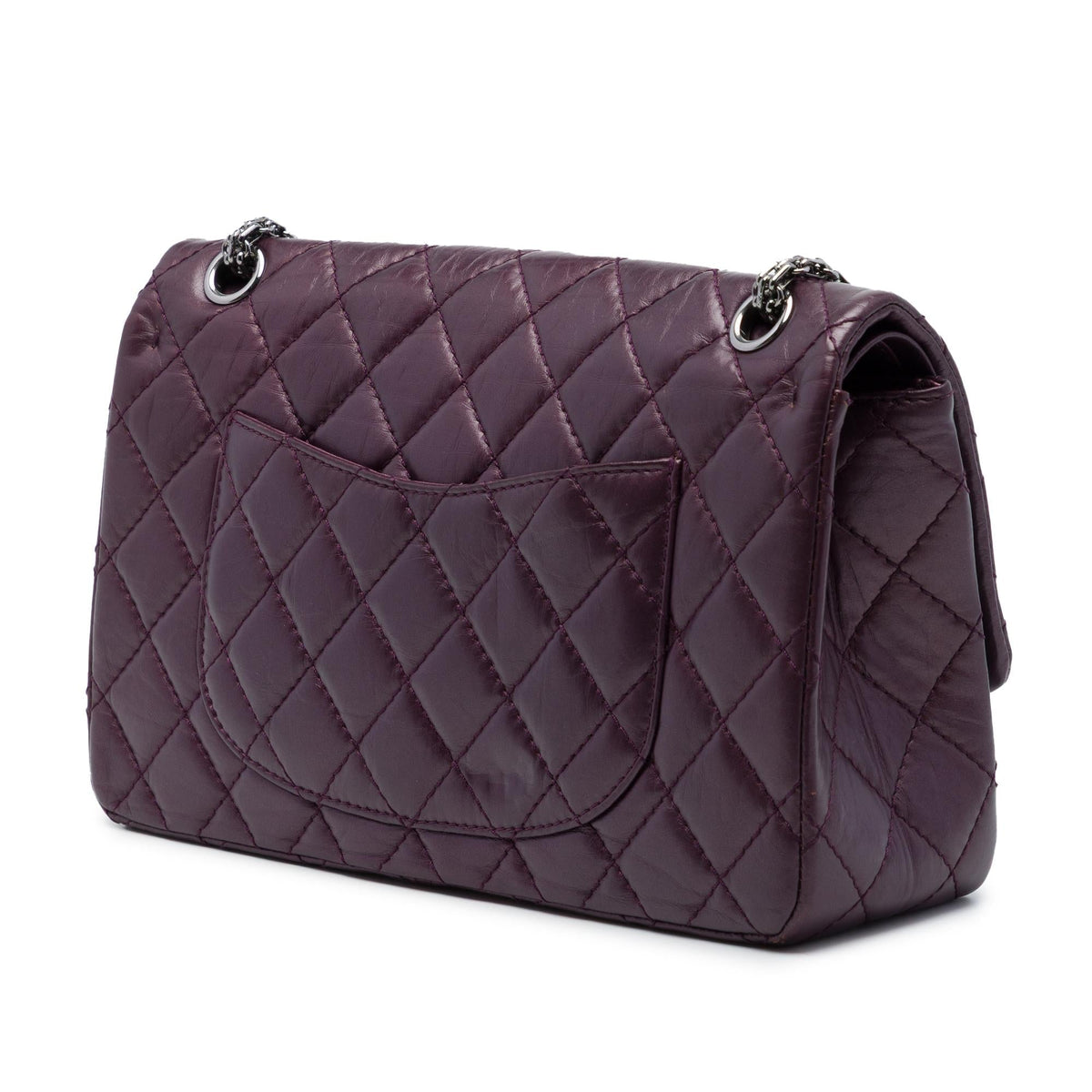 Chanel Quilted Metallic Aged Calfskin Reissue 2.55 Double Flap 226 Shoulder Bag - Purple