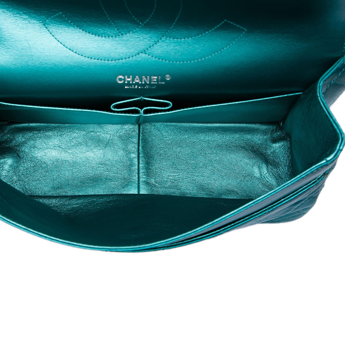 Chanel Quilted Metallic Calfskin Reissue 2.55 Flap 227 Shoulder Bag - Blue
