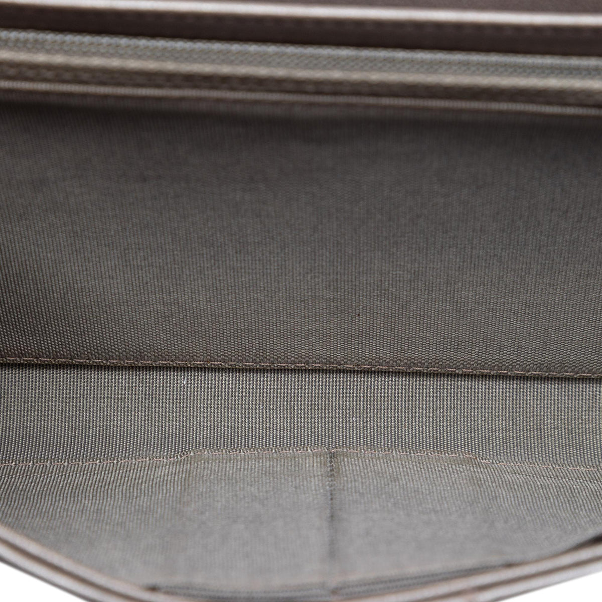 Chanel Quilted Metallic Lambskin Boy Clutch On Chain - Brown