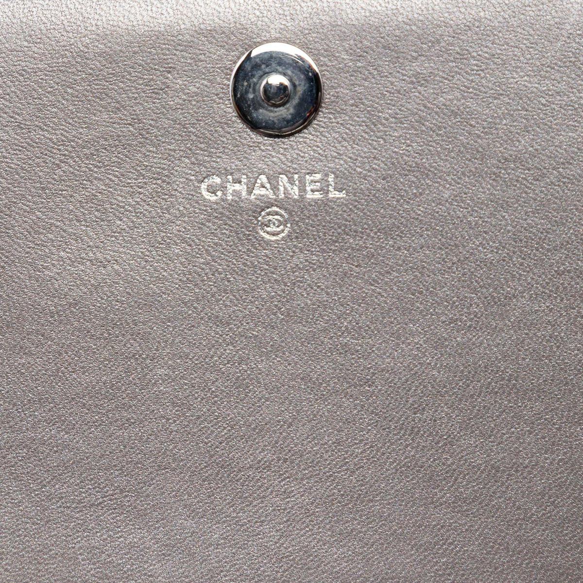 Chanel Quilted Metallic Lambskin Boy Clutch On Chain - Brown