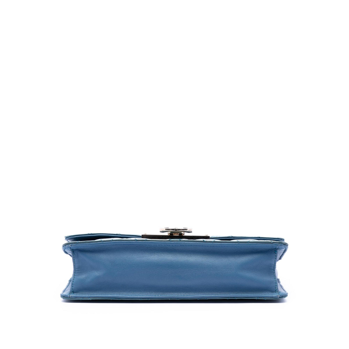 Chanel Quilted Patent Golden Class East West Wallet on Chain - Blue