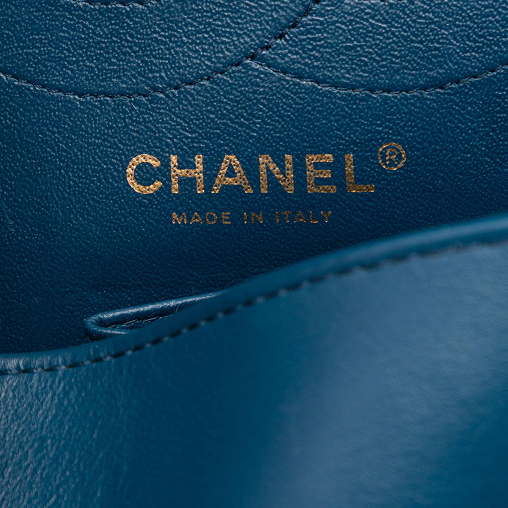 Chanel Quilted Patent Reissue 2.55 Double Flap 225 Shoulder Bag - Blue