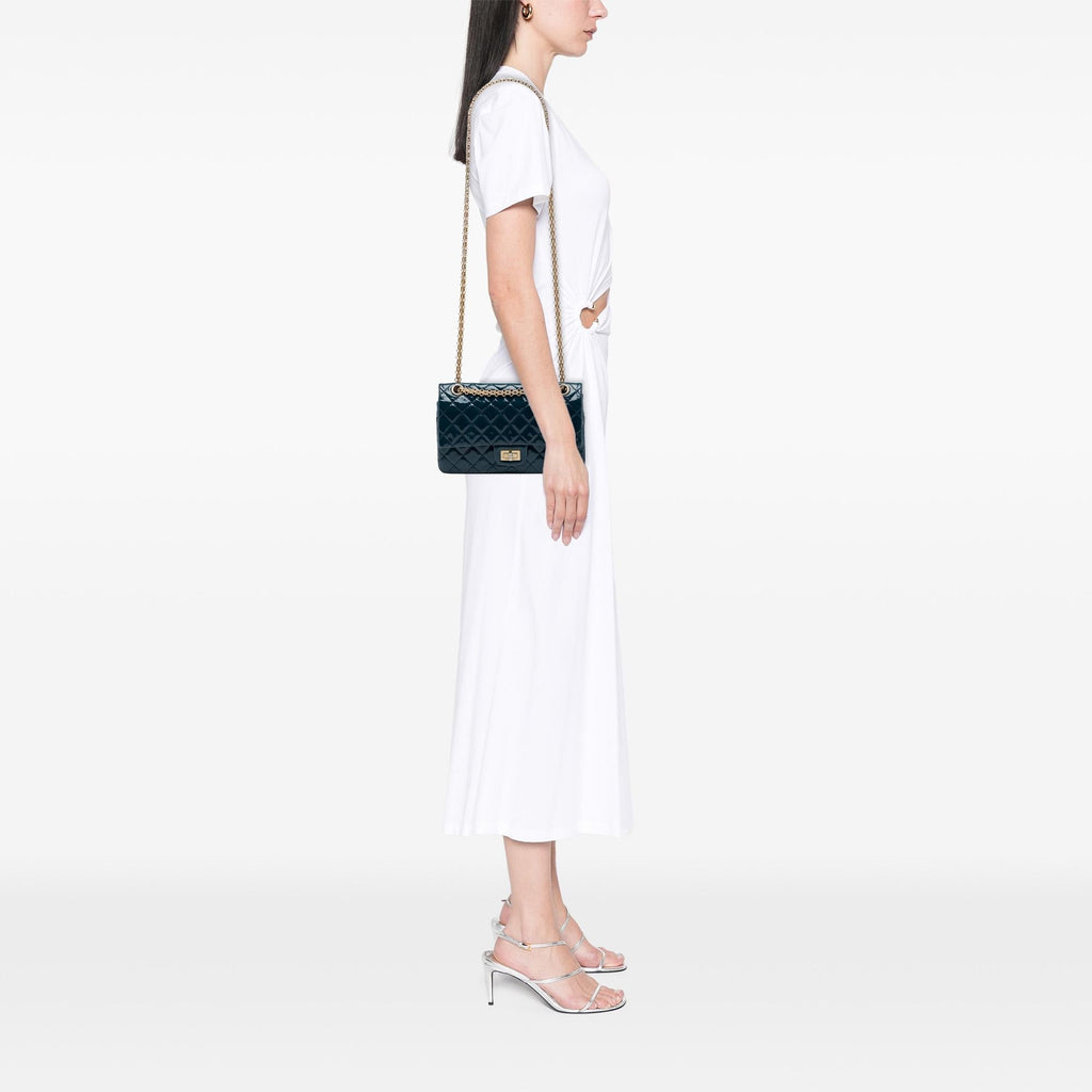 Chanel Quilted Patent Reissue 2.55 Double Flap 225 Shoulder Bag - Blue