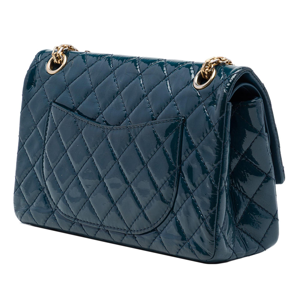 Chanel Quilted Patent Reissue 2.55 Double Flap 225 Shoulder Bag - Blue