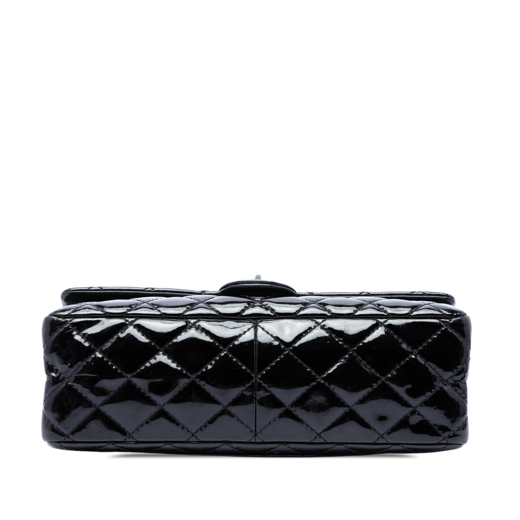 Chanel Quilted Patent Reissue 2.55 Double Flap 226 Crossbody Bag - Black