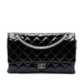 Chanel Quilted Patent Reissue 2.55 Double Flap 226 Crossbody Bag - Black