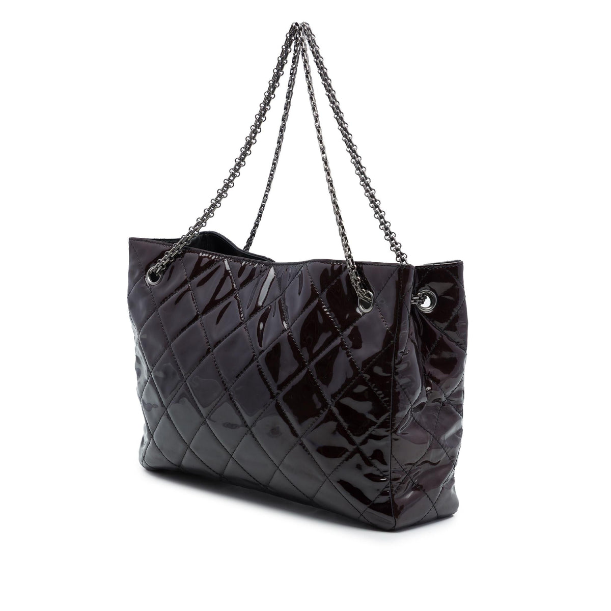 Chanel Quilted Patent Reissue 2.55 Tote Bag - Brown
