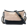 Chanel Small Bicolor Quilted Aged Calfskin Gabrielle Hobo - Black/Brown