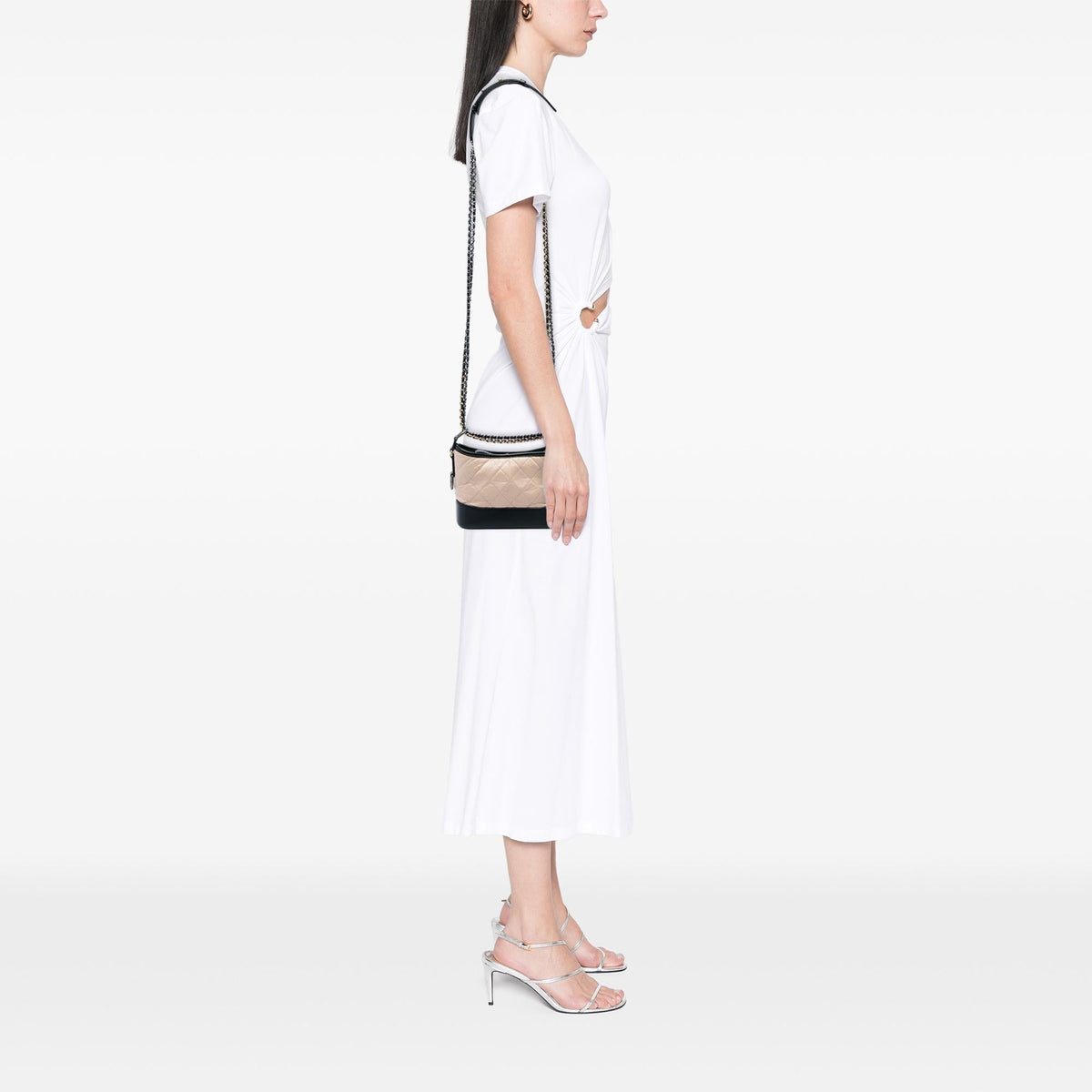 Chanel Small Bicolor Quilted Aged Calfskin Gabrielle Hobo - Black/Brown