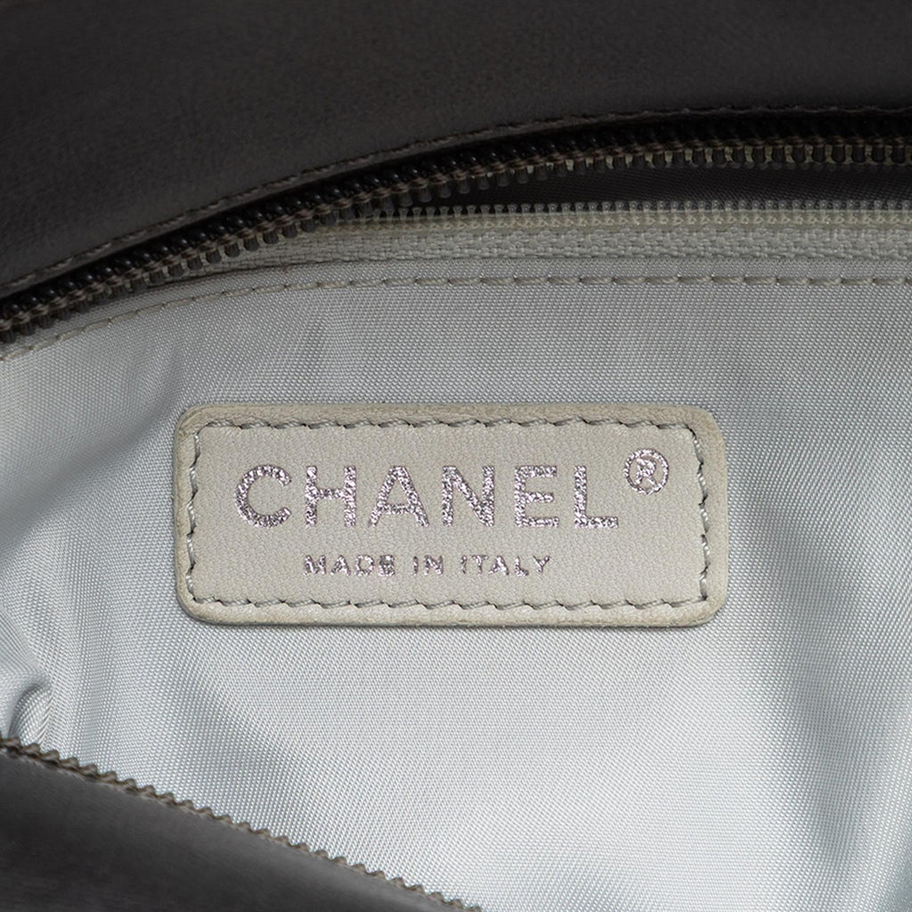 Chanel Small Bicolor Quilted Coated Canvas Paris Biarritz Tote Bag - Grey