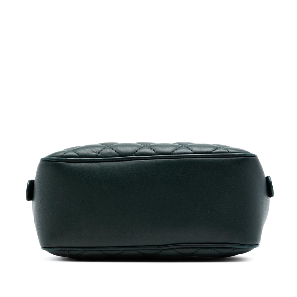 Chanel Small CC Quilted Calfskin Top Handle Vanity Case with Chain Satchel - Green