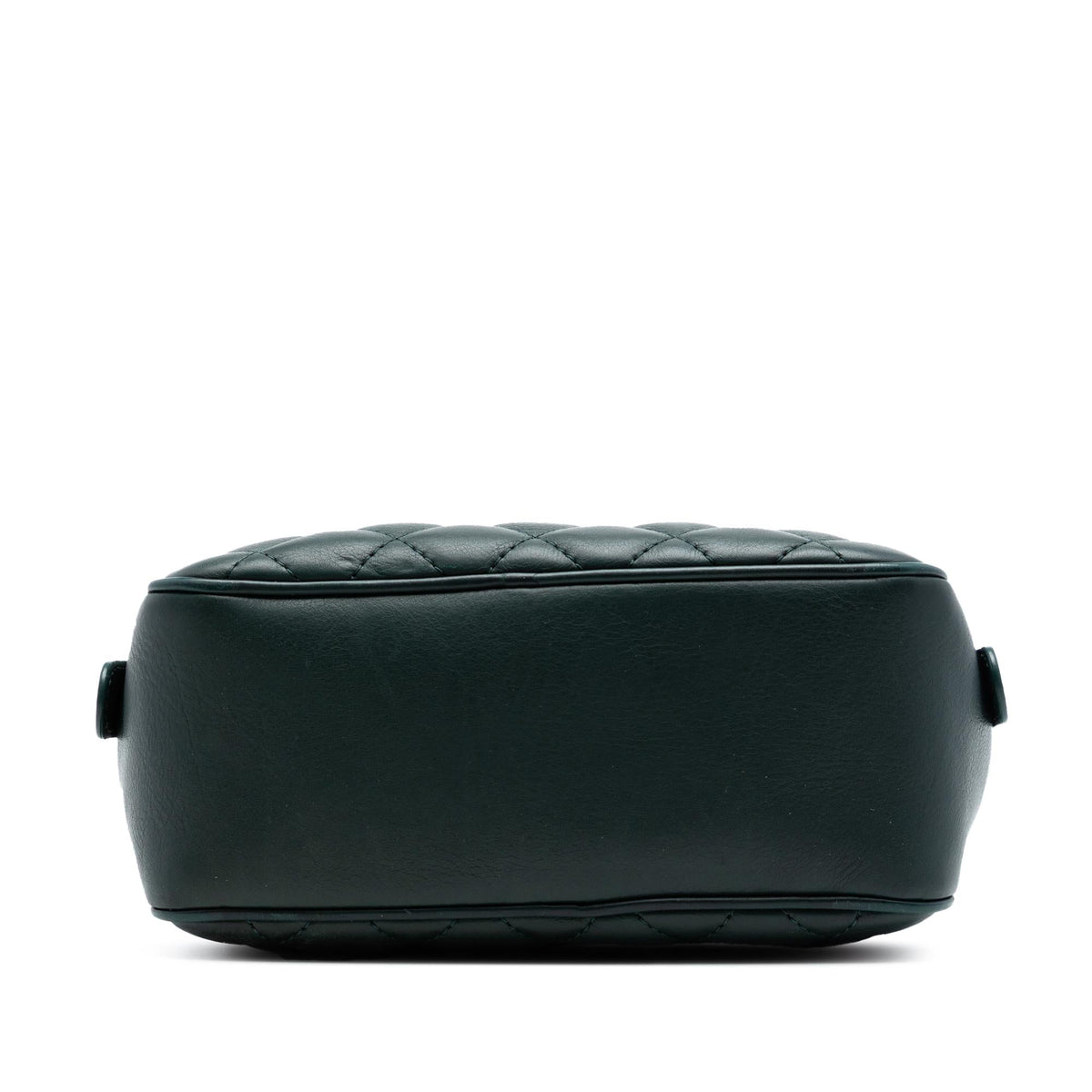 Chanel Small CC Quilted Calfskin Top Handle Vanity Case with Chain Satchel - Green
