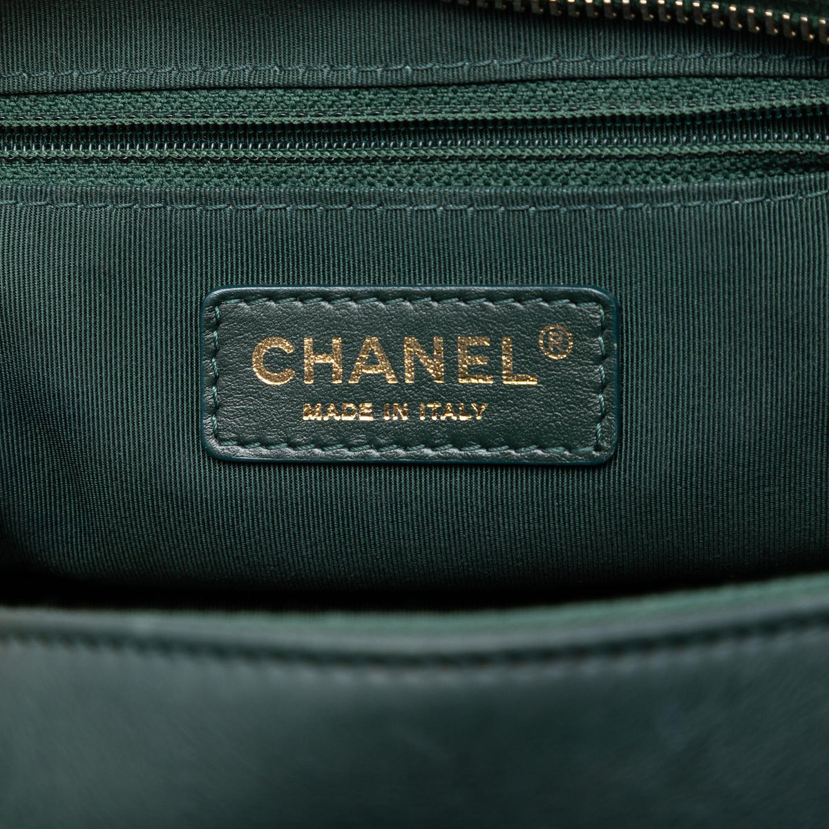 Chanel Small CC Quilted Calfskin Top Handle Vanity Case with Chain Satchel - Green