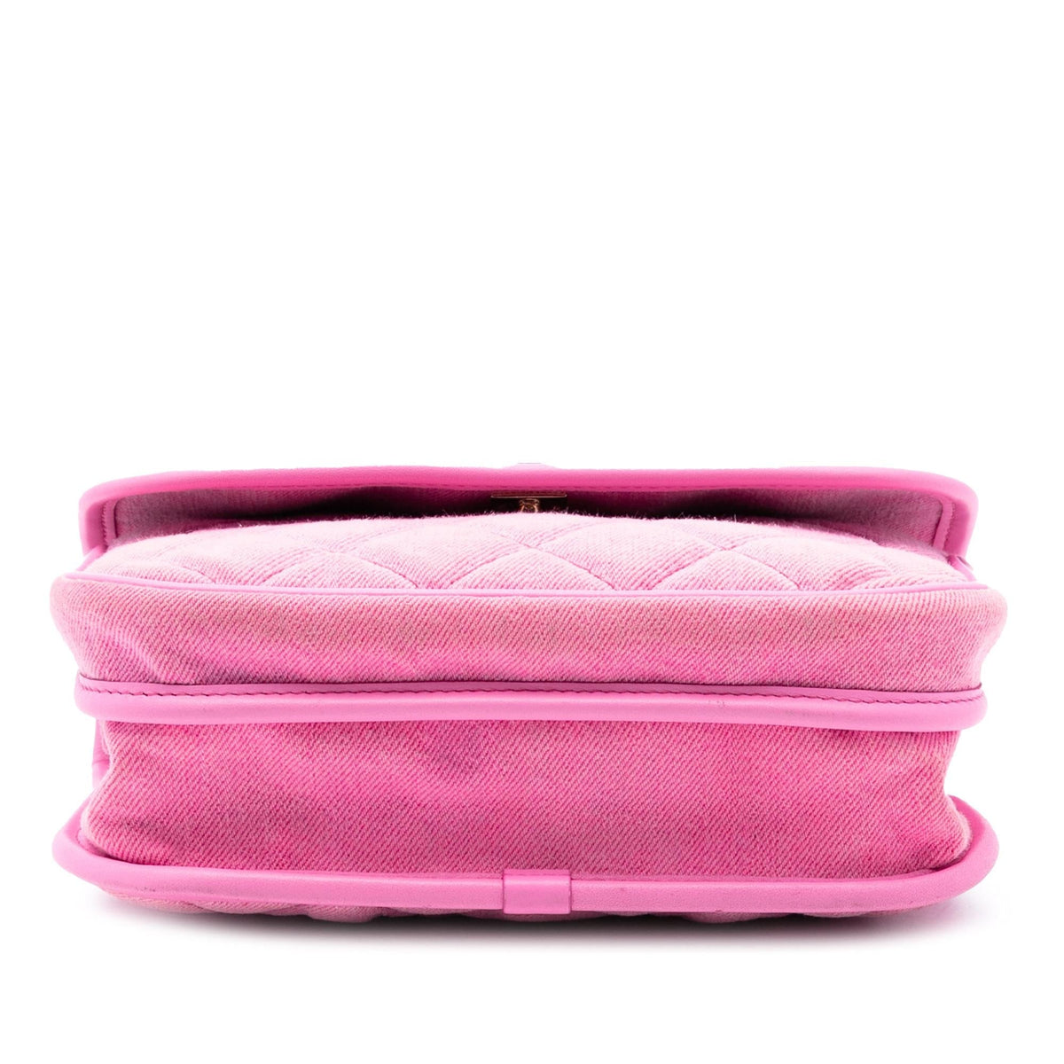 Chanel Small CC Quilted Denim Messenger Flap - Pink