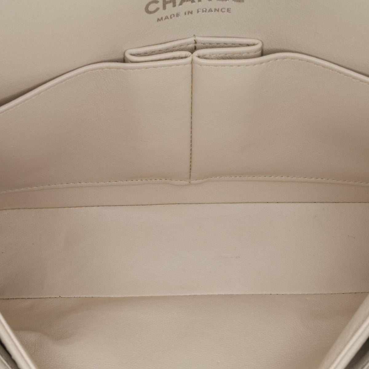 Chanel Small Classic Chevron Lambskin Double Flap Shoulder Bag - White
