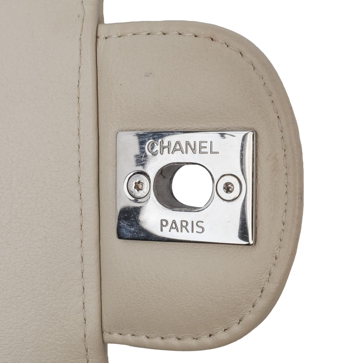 Chanel Small Classic Chevron Lambskin Double Flap Shoulder Bag - White
