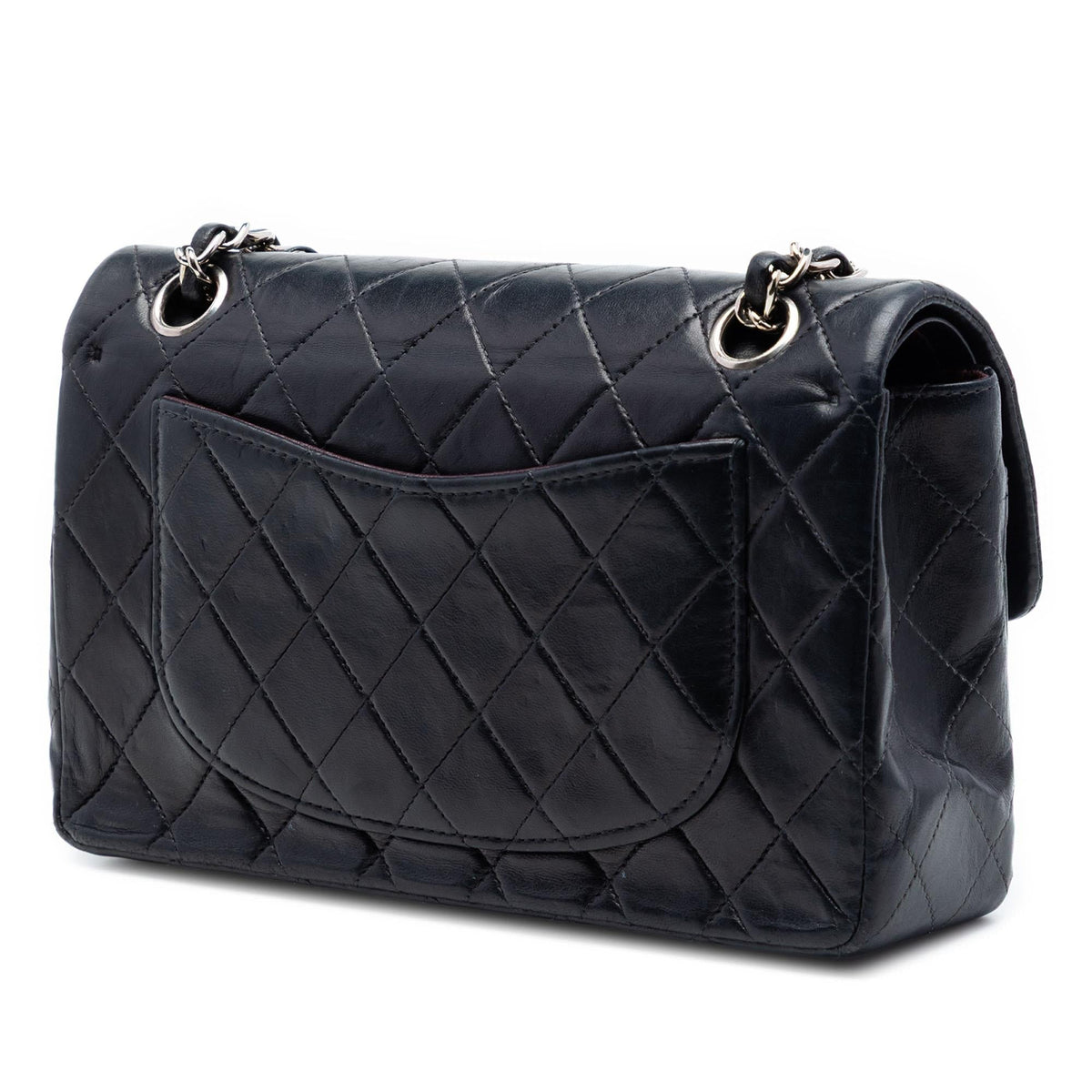 Chanel Small Classic Lambskin Double Flap Shoulder Bag - Black