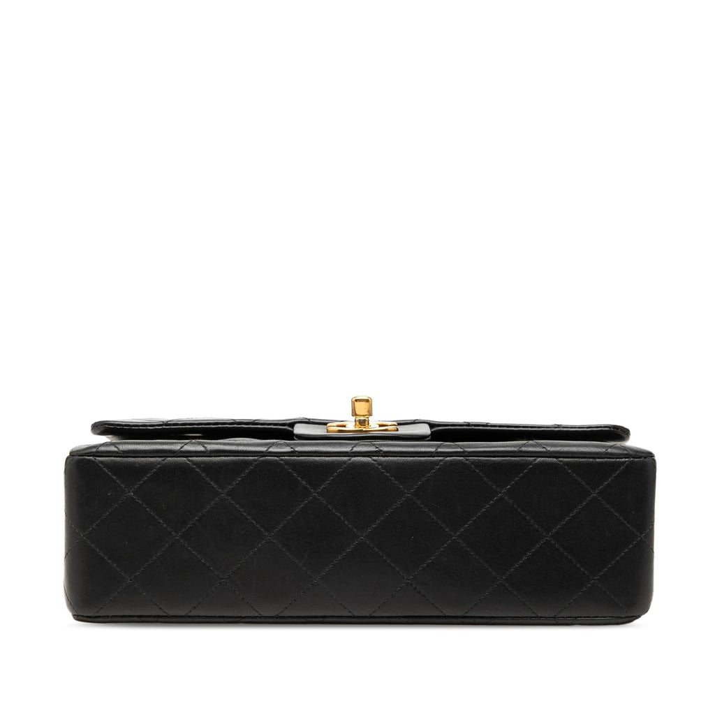 Chanel Small Classic Lambskin Double Flap Shoulder Bag - Black