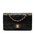 Chanel Small Classic Lambskin Double Flap Shoulder Bag - Black