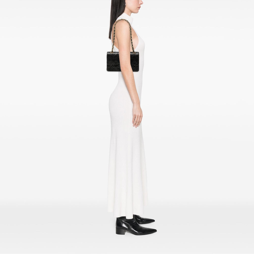 Chanel Small Classic Lambskin Double Flap Shoulder Bag - Black