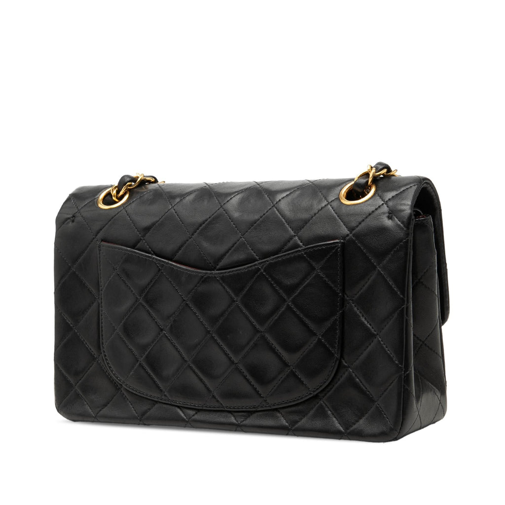Chanel Small Classic Lambskin Double Flap Shoulder Bag - Black
