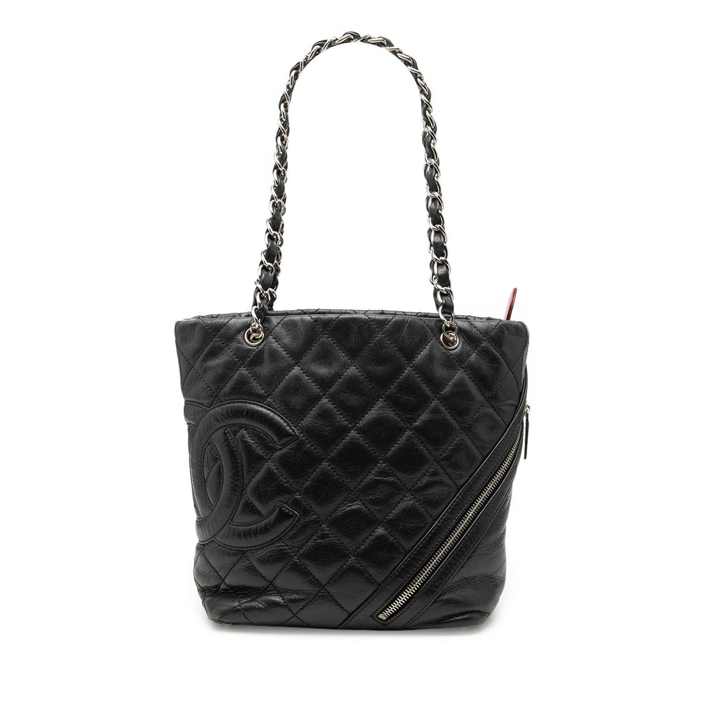 Chanel Small Quilted Aged Calfskin Cotton Club Tote Bag - Black