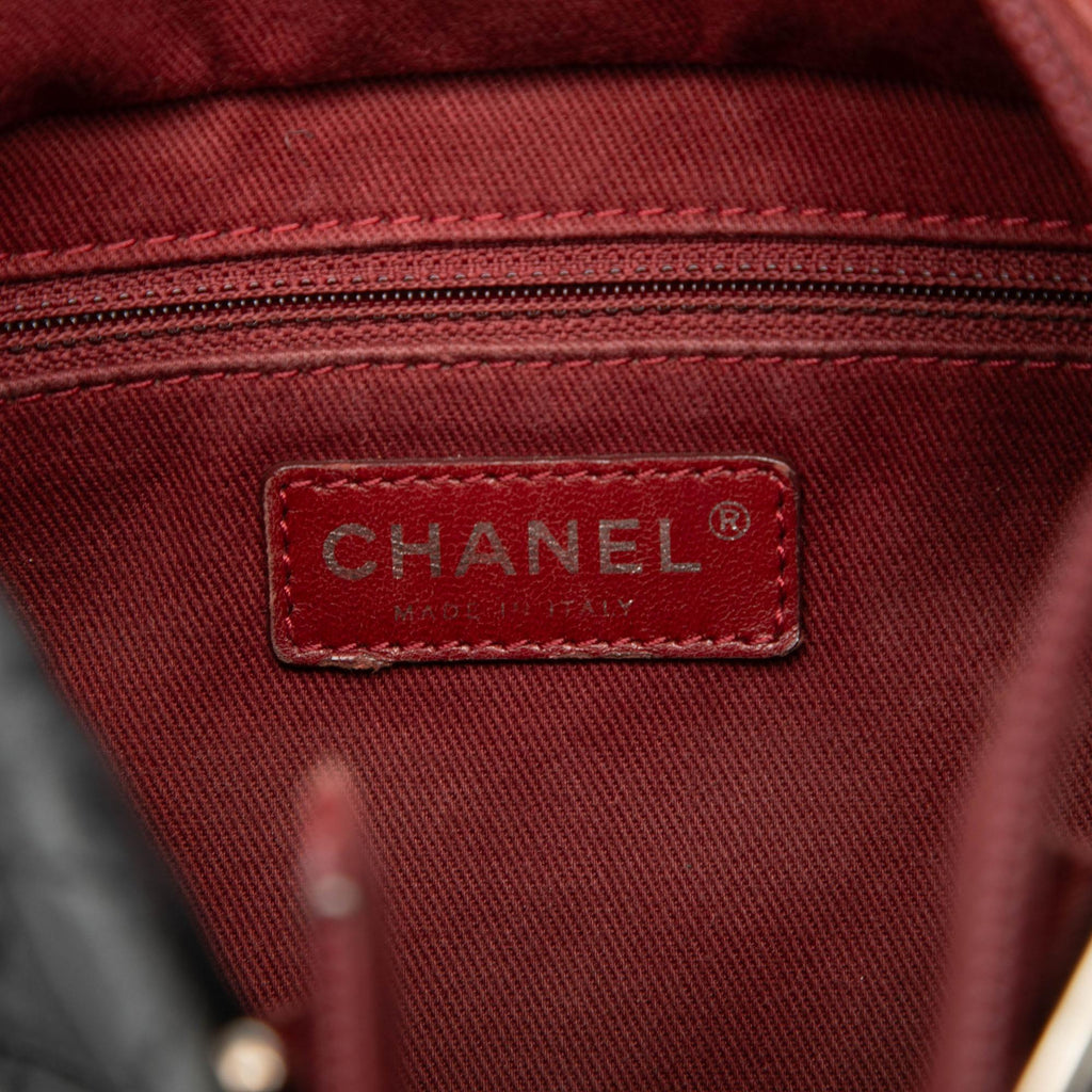 Chanel Small Quilted Aged Calfskin Cotton Club Tote Bag - Black