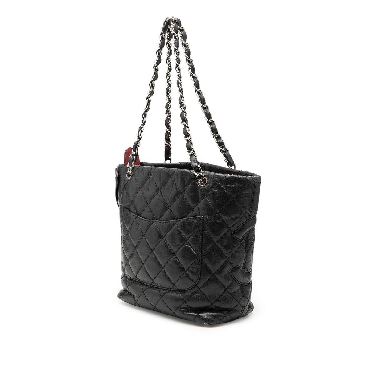 Chanel Small Quilted Aged Calfskin Cotton Club Tote Bag - Black
