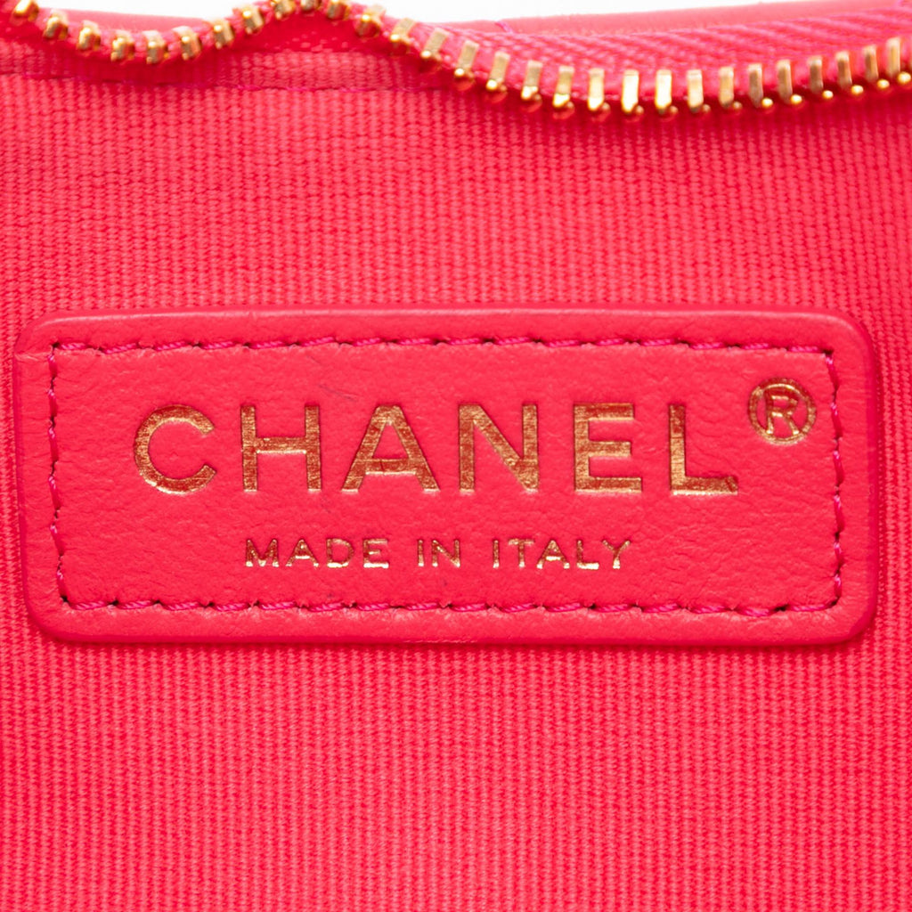 Chanel Small Quilted Lambskin Chain Around Hook Hobo Bag - Pink