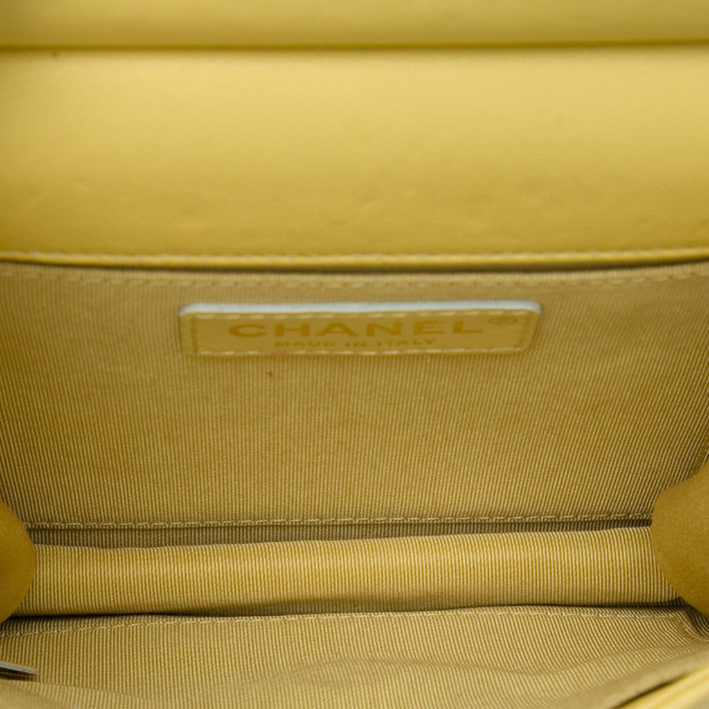 Chanel Small Quilted Lambskin Chic Pearls Flap Crossbody Bag - Yellow
