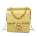 Chanel Small Quilted Lambskin Chic Pearls Flap Crossbody Bag - Yellow