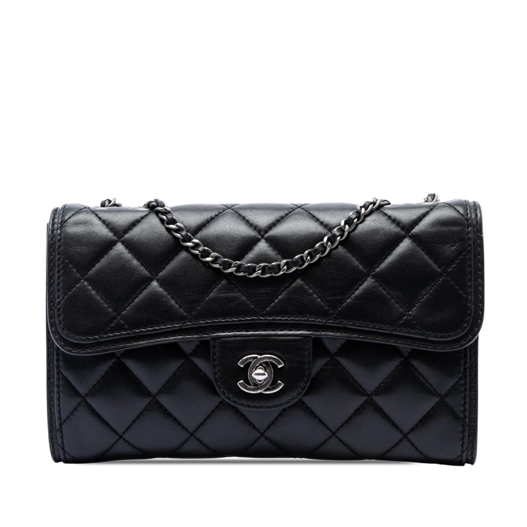 Chanel Small Quilted Lambskin Citizen Zip Flap Crossbody Bag - Black